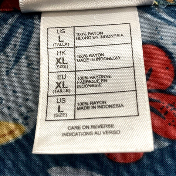 Disney Parks Authentic Shirt Mens Large Tiki Hawaiian Mickey Pluto Surf Floral - Picture 7 of 11